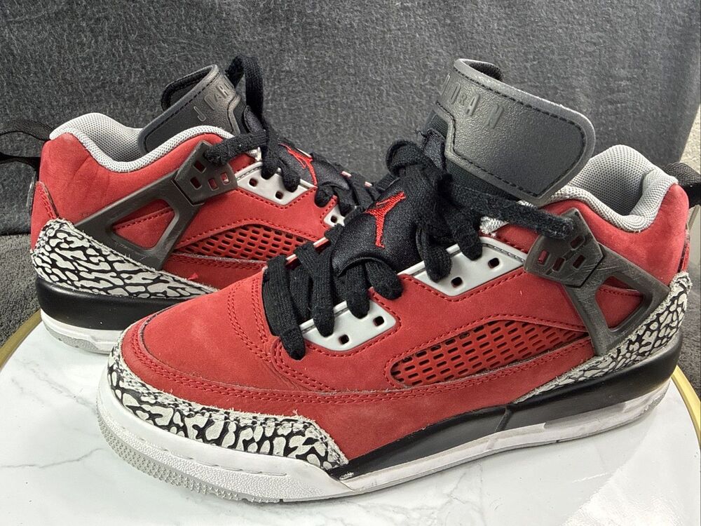 Jordan Spizike Low Toro Red Black White FQ3950-600 Youth Size 6Y Women Size 7.5